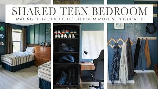 Moody & Masculine Shared Teen Boy Room Makeover on a Budget