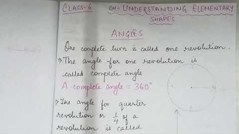 CLASS 6 Maths Ch- Understanding Elementary Shapes. Video 2