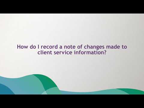 How to record and update service delivery information