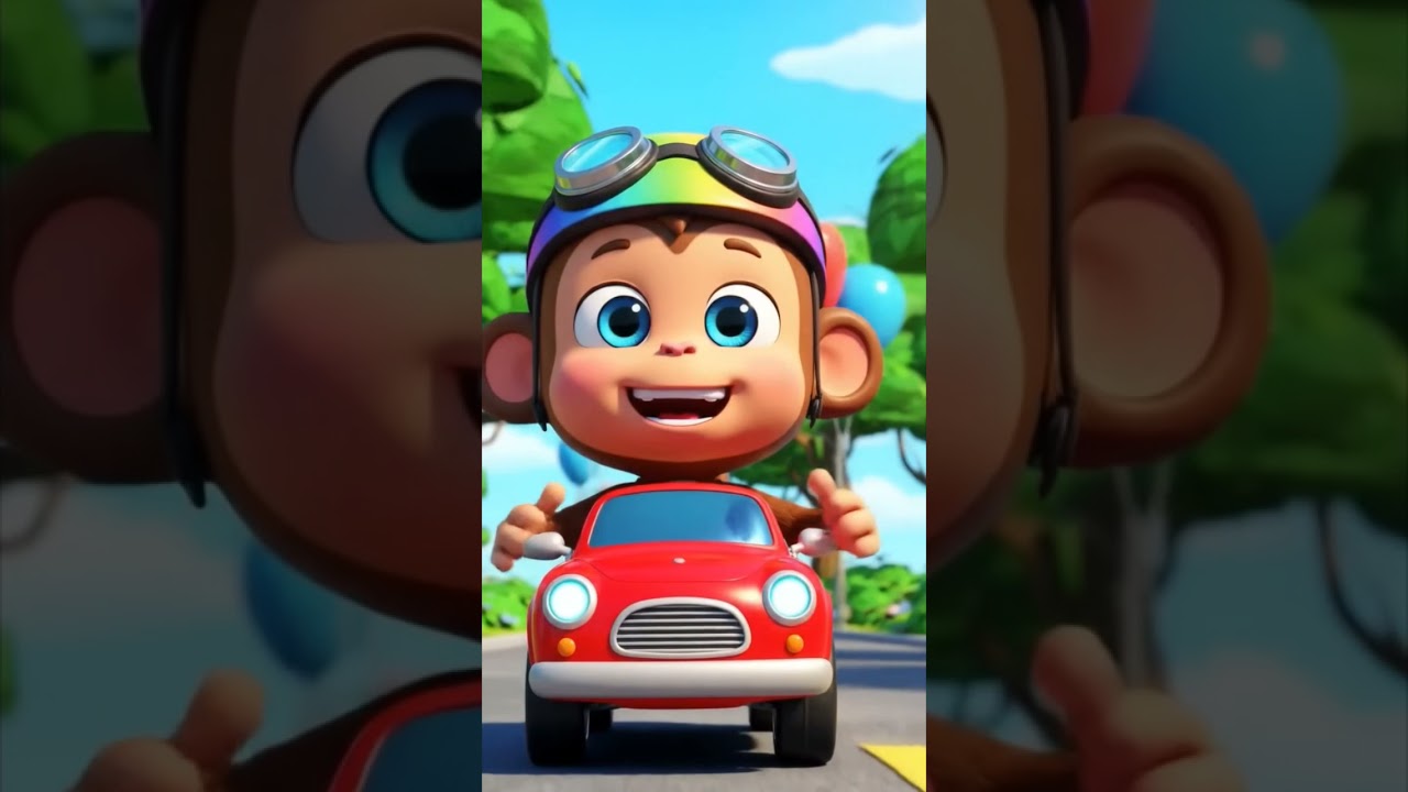 Monkey Drives a Toy Car!| Funny Animal Video for Kids 