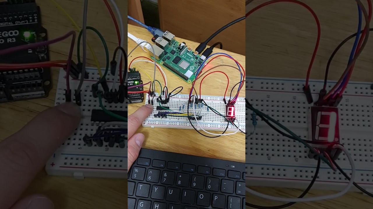 7 segment led and Push button