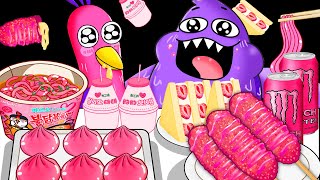 Convenience Store Pink Mukbang Catnap Vs Dogday 🌸 Poppy Playtime Chapter3 Animation | Cutebird