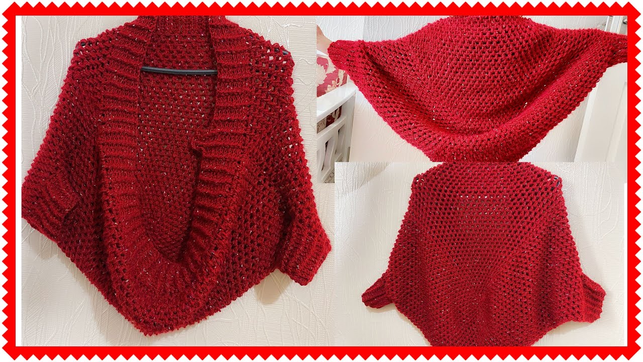 ÖRGÜ CEPKEN ŞAL HIRKA  YAPIMI/knit shawl cardigan making/Strickschal Strickjacke machen