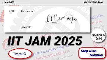 IIT JAM 2025 Math Question 10th Solution | IIT JAM 2025 Mathematics Question Paper Solution | IC