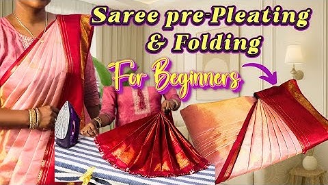 SAREE PRE-PLEATING 🥻 & BOX FOLDING FOR BEGINNERS 🤩#trending #tutorial #viral #saree 