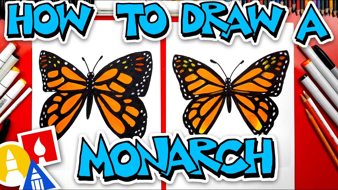 How To Draw A Monarch Butterfly - YouTube