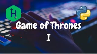 96 - Game of Thrones - I | Strings | Hackerrank Solution | Python