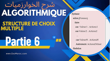 Algorithmes :Structure de choix multiple (Selon .. Cas ) (darija) Partie 6