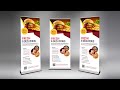 Fast Food Roll-up Banner Design | Photoshop Tutorials