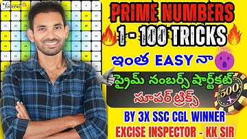Prime Numbers Tricks | Learn Prime Numbers 1 to 100 & Upto 500 Easily | CGL Topper KK Sir Exclusive