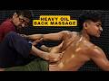 Most Relaxing Head Massage &amp; Heavy Oil Back Massage | Neck, Spine Cracking &amp; Deep Tissue ASMR