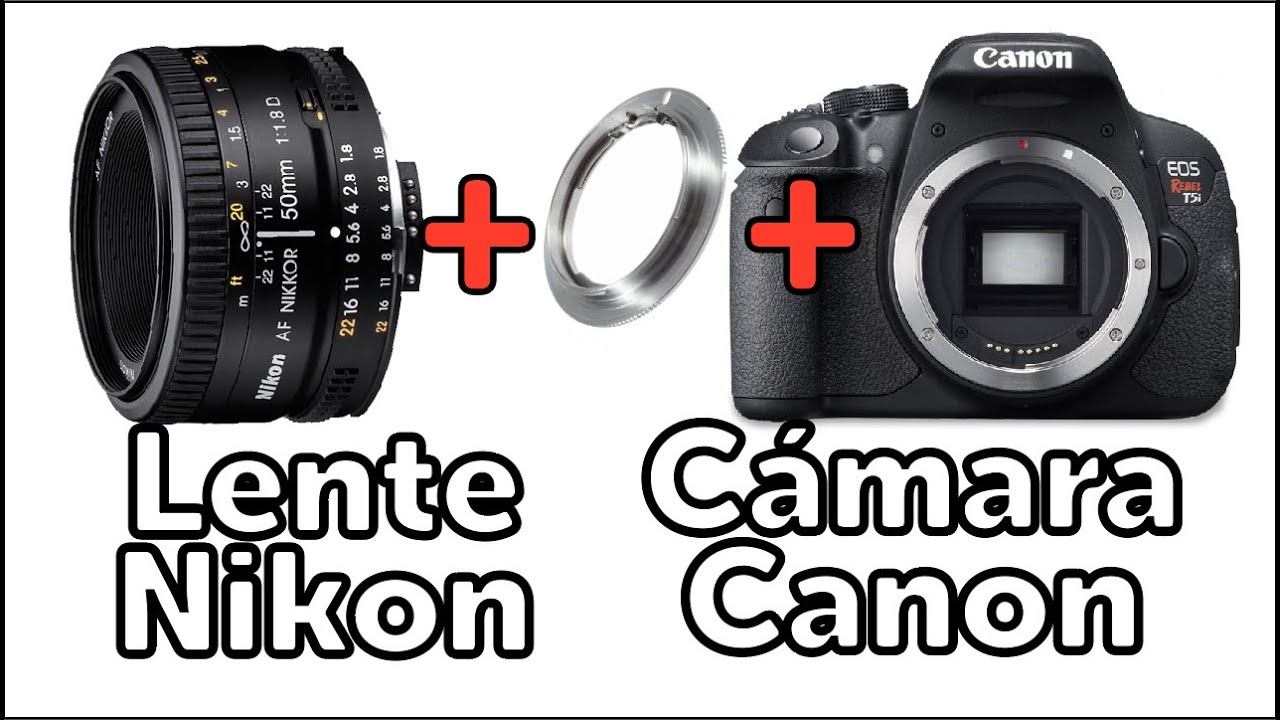 Como poner lente nikon cámaras canon - YouTube