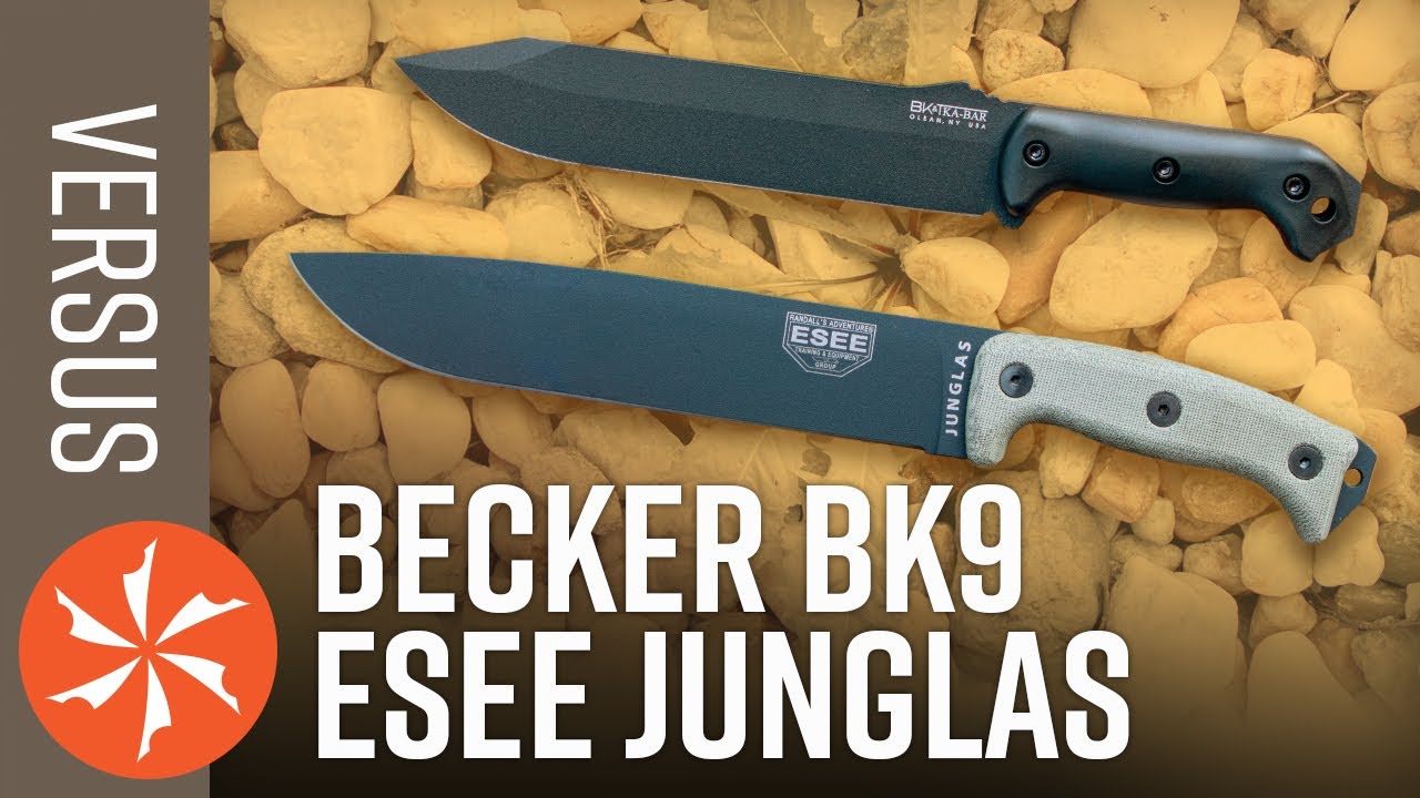 ESEE Junglas vs KABAR Becker BK9 KnifeCenter Reviews YouTube