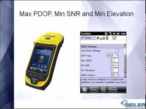 PDOP SNR Elev Mask Real Time Settings TerraSync