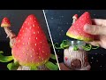 Looks Delicious!(っ˘ڡ˘ς)  DIY Secret Storage using Jar and Paper Clay │ Strawberry Fairy House