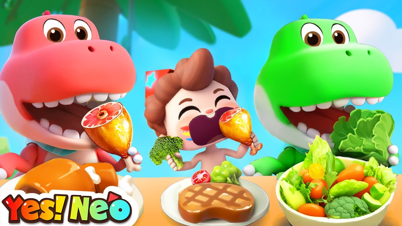 Let's Eat with T-rex | Dinosaurs Song | Good Habits | Nursery Rhymes & Kids Songs | Yes! Neo Let's Eat with T-rex | Dinosaurs Song | Good Habits | Nursery Rhymes & Kids Songs | Yes! Neo