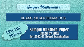 CBSE issued Sample Question Paper - Session 2022-23 - Class 12 - Mathematics