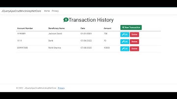 jQuery Ajax CRUD in ASP.NET Core MVC 6.0 | jQuery Ajax CRUD in ASP.NET Core MVC 2022