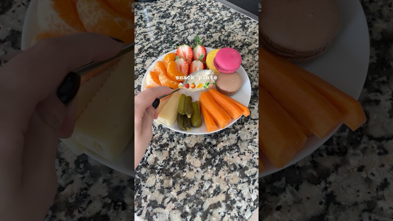 snack plate 🧁🍓🍊🧀🥒🥕 