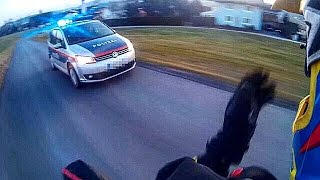 EPIC POLICE CHASE GETAWAY  | POLICEMEN SHOOT | 50ccm MOPED VS. POLICE