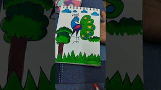 kids drawing idea#peacock #color #painting #drawing #craft #trending #love #new #kids