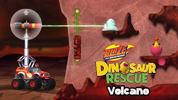 Blaze and the Monster Machines Dinosaur Rescue - Complete All Volcano Levels ⭐⭐⭐