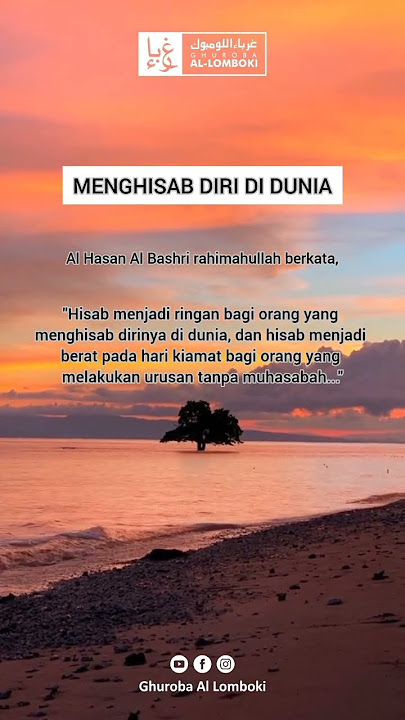 Menghisab diri di dunia sebelum dihisab di akhirat Quotes story wa islami 15detik #shorts #status