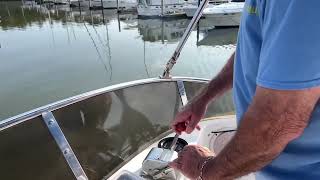 Boating for beginners Yacht training learning to drive a single screw trawler boat with thruster