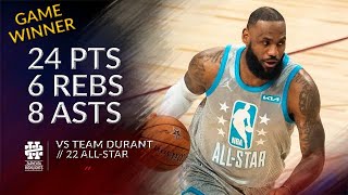 LeBron James 24 pts 6 rebs 8 asts vs Team Durant 22 All-Star Game