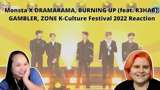 Monsta X - DRAMARAMA, BURNING UP (feat. R3HAB), GAMBLER, ZONE K-Culture Festival 2022 | Reaction