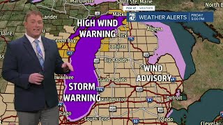 High winds could gust to 60 mph in mid-Michigan on Saturday