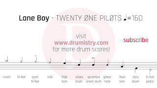 Twenty One Pilots - Lane Boy Drum Score Resimi