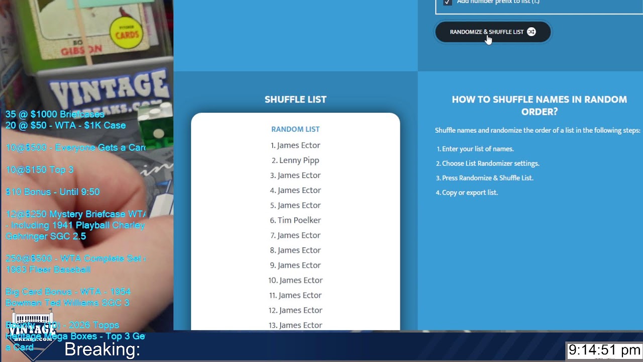 Vintage Breaks Live: 3/25/2026