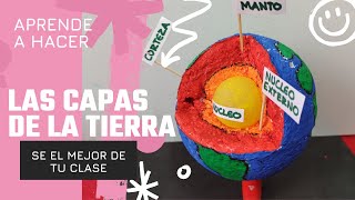 COMO HACER LAS CAPAS DE LA TIERRA CON UNA BOLA DE ICOPOR paso a paso