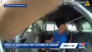 Flagler County man accused of ditching items to dupe drug test in deputy's cruiser