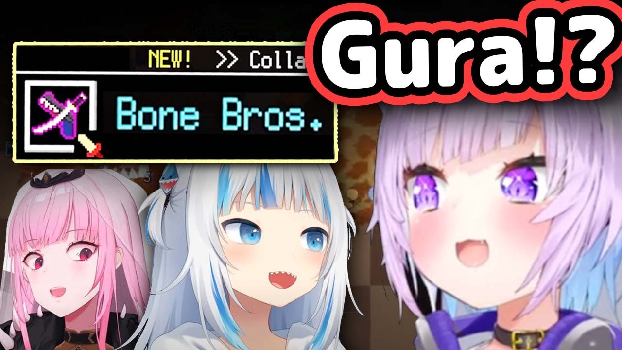 Okayu Notices Gura and Calli In the "Bone Bros" Collab In HoloCure...【Hololive】