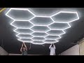 The Ultimate Hexagon Garage Lighting System- Car detailing studio lighting on POP Ceiling