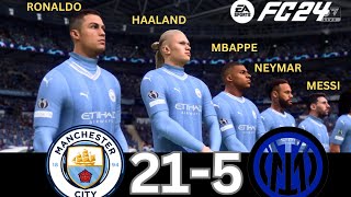 WHAT HAPPEN IF MESSI, RONALDO, MBAPPE, NEYMAR, PLAY TOGETHER ON MANCHESTER CITY VS INTER MILAN