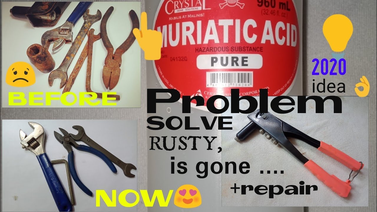 DIY Restoring my Dad's RUSTY TOOLS (using MURIATIC ACID) very