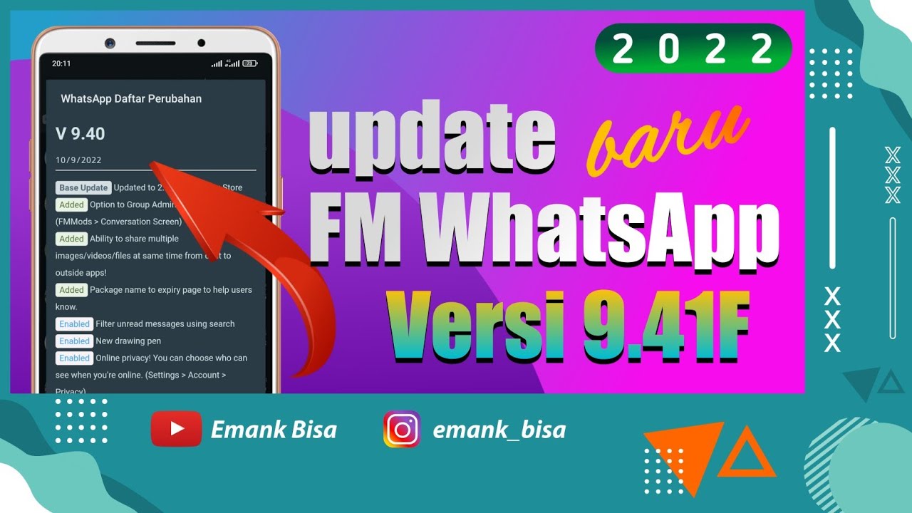 UPDATE FMWHATSAPP VERSI TERBARU 2022 VERSI 9.41F YouTube