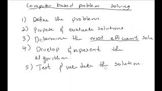 Steps in computer based problem solving