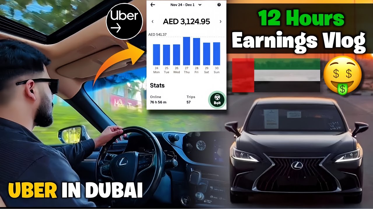 Uber in Dubai | 13 Hours Earnings Vlog | Trip by Trip Details | Season start bug No work ? 