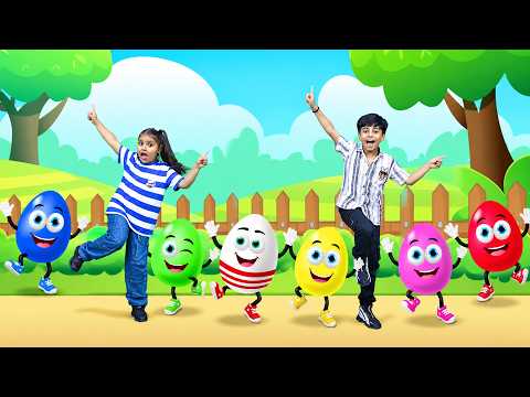 English Rhymes for Kids |🌈🥚 Learn Colors & Numbers with Colorful Eggs | Kids Songs