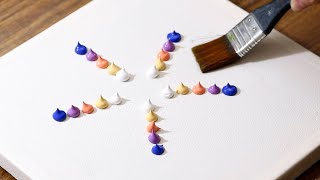 Girl Silhouette Acrylic Painting For Beginners From Small Dots on Canvas #1013｜Easy Painting｜ASMR