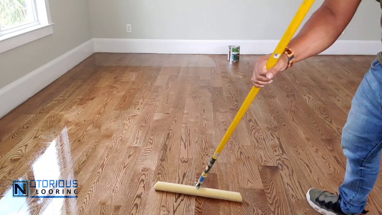 Applying Oilbased Finish on a Hardwood Flooring (T-Bar Method) - YouTube
