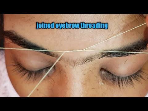 Joined eyebrow threading/perfect eyebrow threading/pink Aroma - YouTube