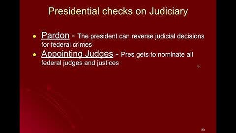Gov 1.21 - Executive checks on the Judiciary