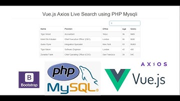Vue.js Axios Live Search using PHP Mysqli