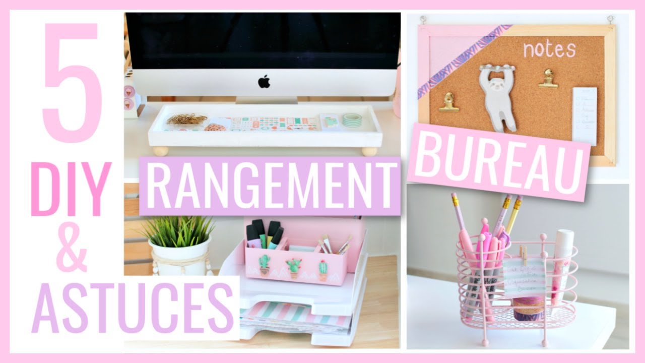 20 DIY pour ranger votre bureau  Diy desk organization, Rangement tiroir  bureau, Diy rangement bureau