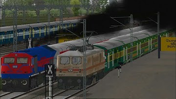 Overtaking ACTION at Ponneri || indian railway in MSTS OPEN RAIL ||